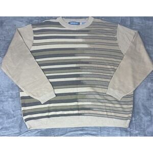 VTG 90s Maxini Crewneck Lambs Wool Blend Sweater Mns Big 4XL Blended Stripe Fade